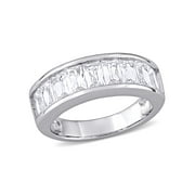 Miabella 2-3/4 Carat T.G.W. Created White Sapphire Sterling Silver Semi-Eternity Anniversary Ring