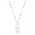 thumbnail image 1 of Miabella 925 Sterling Silver or 18K Yellow Gold Over Silver Round Initial Pendant Necklace for Women 18 to 20 Inch Chain, Dainty Letter Necklace Made in Italy (N, sterling silver), 1 of 7