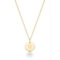 thumbnail image 1 of Miabella 925 Sterling Silver or 18K Yellow Gold Over Silver Round Initial Pendant Necklace for Women 18 to 20 Inch Chain, Dainty Letter Necklace Made in Italy (N, yellow gold plated silver), 1 of 7