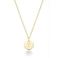 thumbnail image 1 of Miabella 925 Sterling Silver or 18K Yellow Gold Over Silver Round Initial Pendant Necklace for Women 18 to 20 Inch Chain, Dainty Letter Necklace Made in Italy (Y, yellow gold plated silver), 1 of 7