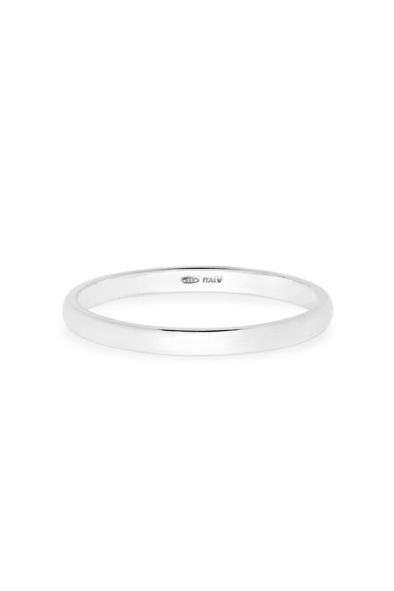925 Sterling Silver Comfort Fit Dome Band Ring 2mm, 4mm, 6mm for Women or Men, Made in Italy (2mm, 8)