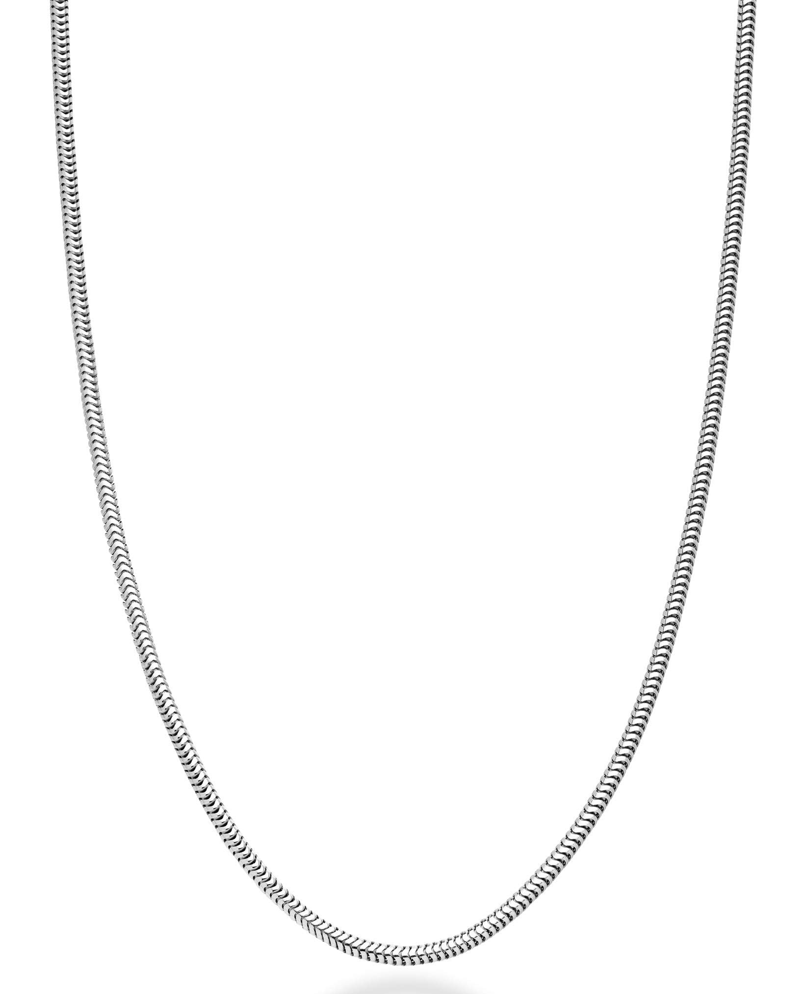 Miabella 925 Sterling Silver Italian 1.5mm, 2mm, 2.5mm Round Snake Chain Necklace for Women Made in Italy (24, 1.5mm)