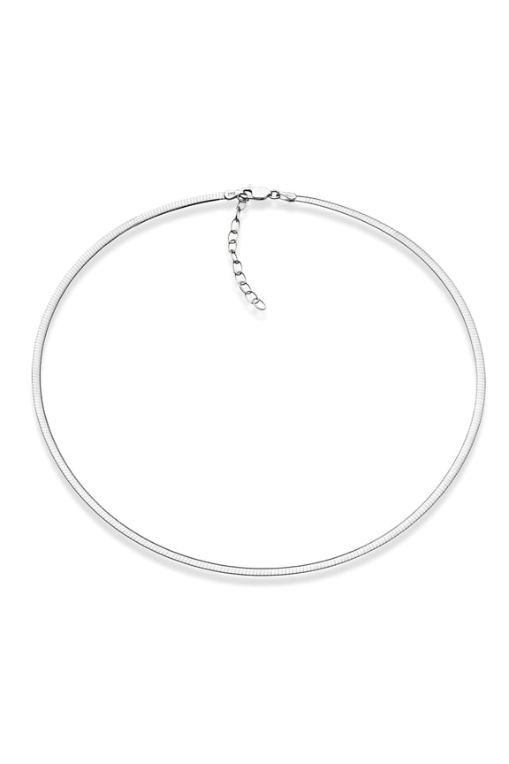 925 Sterling Silver Italian 2mm or 2.5mm Solid Dome Omega Link Chain Necklace for Women 16 + 2 inch ext. Made in Italy (2.5mm)