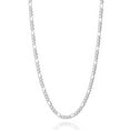 thumbnail image 1 of Miabella 925 Sterling Silver Italian 3mm Diamond-Cut Figaro Link Chain Necklace for Women, Made in Italy (Length 24 Inches), 1 of 7