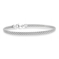Miabella 925 Sterling Silver Italian 4mm Mesh Link Chain Bracelet for Women, Made in Italy (Length 7 Inches (Small))