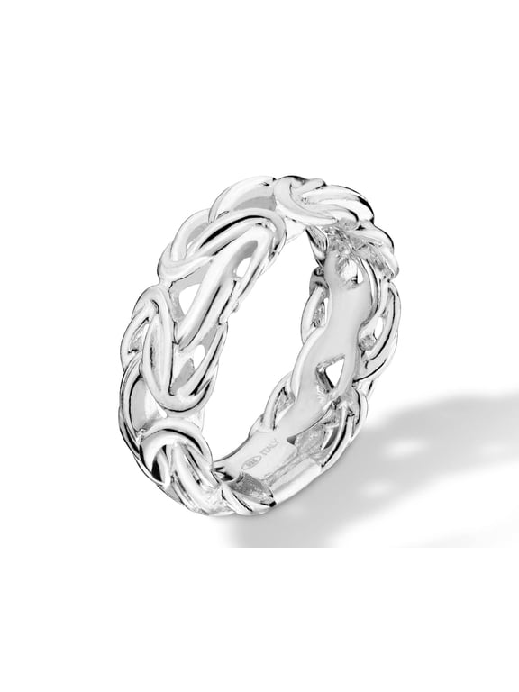 925 Sterling Silver Italian 7mm Byzantine Band Ring for Women Made in Italy (7)