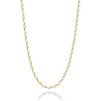 Miabella 925 Sterling Silver Italian Solid 2.5mm Two-Tone Twisted Herringbone Chain Necklace for Women Made in Italy (Length 16 Inches)