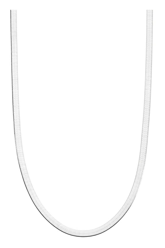 925 Sterling Silver Italian Solid 3.5mm Flexible Flat Herringbone Chain Necklace for Women, Made in Italy (Length 18 Inches (women's average length))