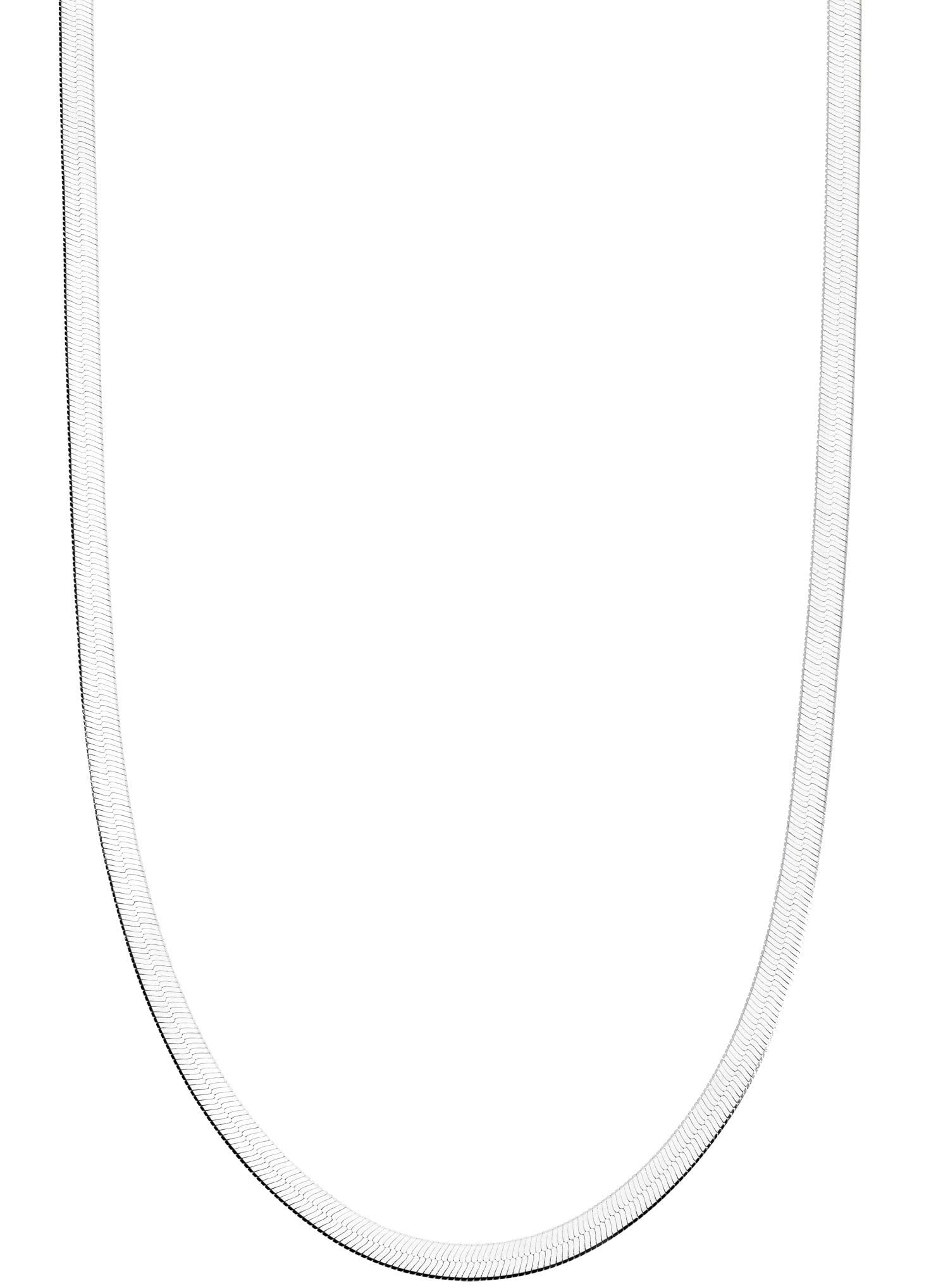 Miabella 925 Sterling Silver Italian Solid 3.5mm Flexible Flat Herringbone Chain Necklace for Women, Made in Italy (Length 22 Inches)