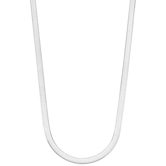 Miabella 925 Sterling Silver Italian Solid 4.5mm Flexible Flat Herringbone Chain Necklace Women, Made in Italy (Length 20 Inches)