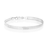 Miabella 925 Sterling Silver Italian Solid 4.5mm Flexible Flat Herringbone Link Chain Bracelet for Women Men, Made in Italy Length 7 Inches