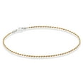 thumbnail image 1 of Miabella 925 Sterling Silver Solid 1.5mm Diamond-Cut Braided Rope Chain Anklet Ankle Bracelet for Women, Made in Italy (yellow-gold-plated-silver, 9), 1 of 7