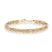 Miabella Italian 18K Gold Over Sterling Silver Byzantine Bracelet for Women, Handmade in Italy Length 7.5 Inches