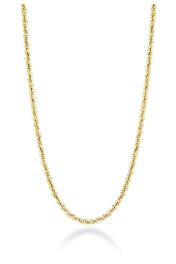 Italian 18K Gold over 925 Sterling Silver Twisted Sparkle Chain Necklace for Women Made in Italy (Length 16 Inches (women's choker length))