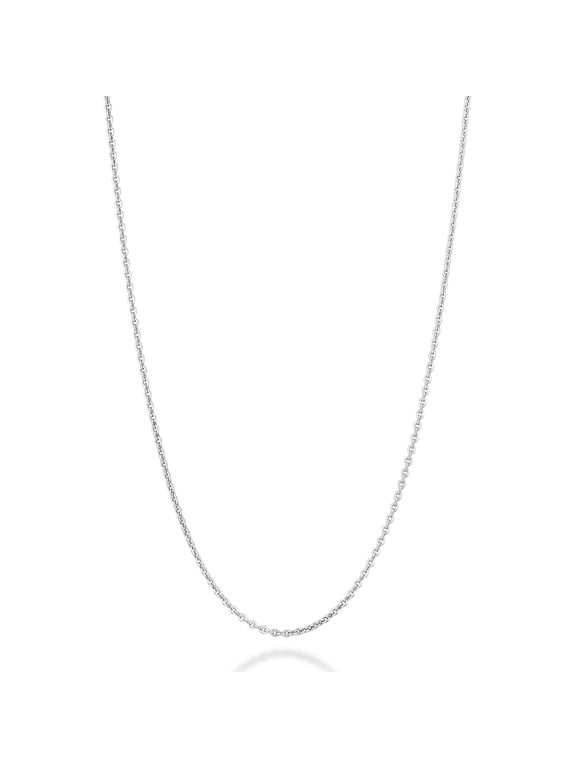 Italian 925 Sterling Silver or 18K Gold Plated 925 Sterling Silver Thin 1mm Cable Chain Necklace for Women Men, Made in Italy (Sterling Silver, 18 Inches)