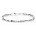 thumbnail image 1 of Miabella Italian 925 Sterling Silver or 18K Gold Over Silver 4mm Byzantine Link Chain Anklet Ankle Bracelet for Women, Made in Italy (sterling silver, Length 11 Inches), 1 of 6