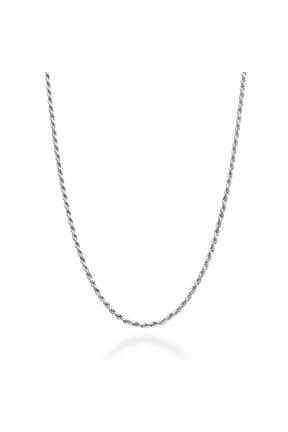 Italian 18K Gold Over Sterling Silver 1.5mm Rope Chain Necklace for Women Men | Made in Italy (sterling silver, Length 20 Inches (women's average length))