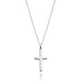 thumbnail image 1 of Miabella Italian 925 Sterling Silver or 18Kt Yellow Gold Over Silver Cross Necklace for Women, Small Cross Pendant on 18 Inch Chain Made in Italy (sterling silver), 1 of 7
