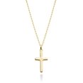 thumbnail image 1 of Miabella Italian 925 Sterling Silver or 18Kt Yellow Gold Over Silver Cross Necklace for Women, Small Cross Pendant on 18 Inch Chain Made in Italy (yellow-gold-plated-silver), 1 of 7