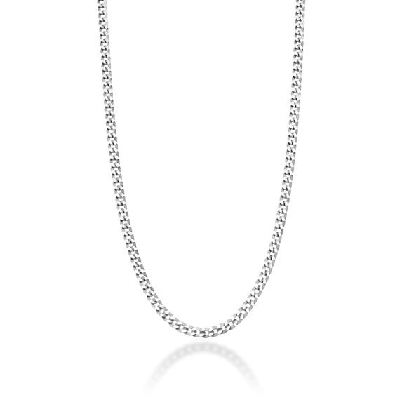 Miabella Italian 925 Sterling Silver 2.3mm Curb Cuban Link Chain Necklace Made in Italy (Length 26 Inches)