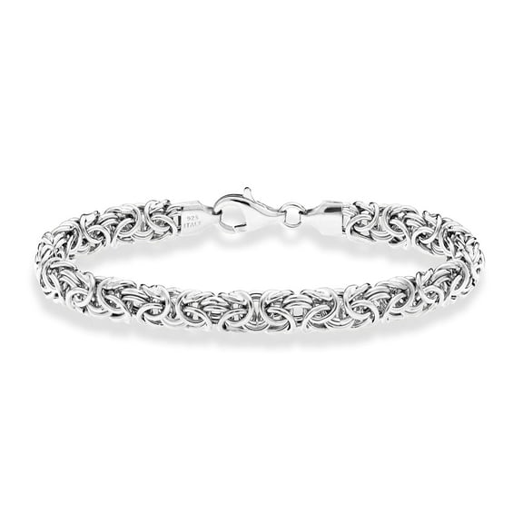 Miabella Italian 925 Sterling Silver Byzantine Bracelet for Women, Handmade in Italy (Length 7 Inches (Small))