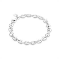 Miabella Italian 925 Sterling Silver Puffy Mariner Link Chain Bracelet for Women, Made in Italy (7)