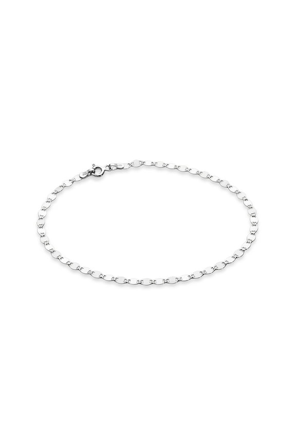 Italian 925 Sterling Silver Sparkle Mirror Link Chain Bracelet for Women, Made in Italy (Length 7 Inches (women's average size))