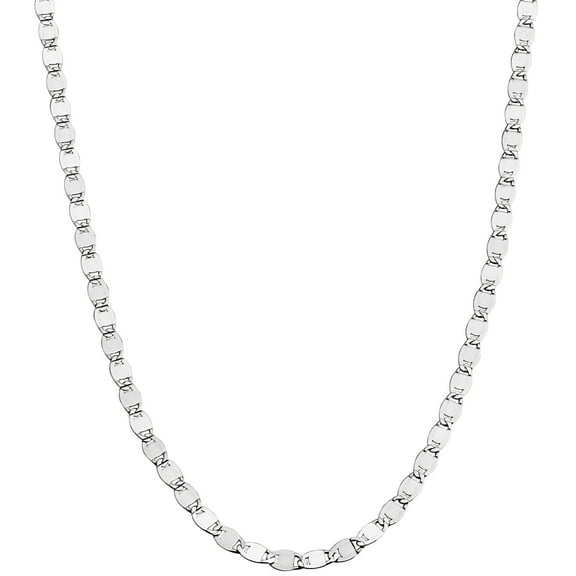 Miabella Italian 925 Sterling Silver Sparkle Mirror Link Chain Necklace for Women, Made in Italy (Length 16 Inches (X-Small))
