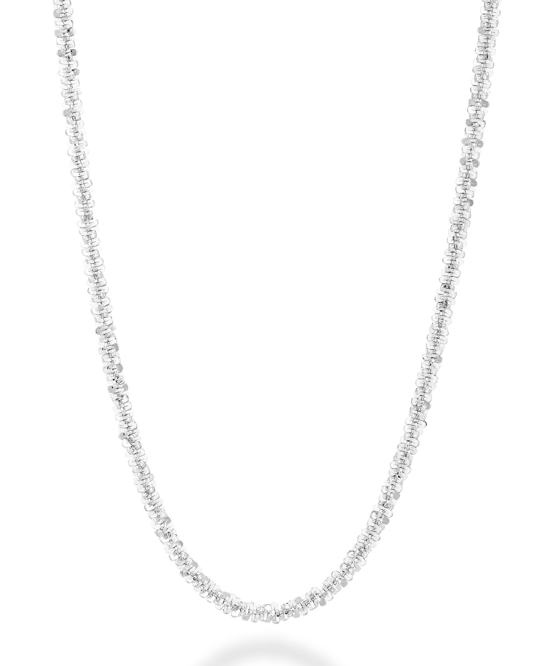 Miabella Italian 925 Sterling Silver Twisted Sparkle Chain Necklace for Women Made in Italy (Length 24 Inches)