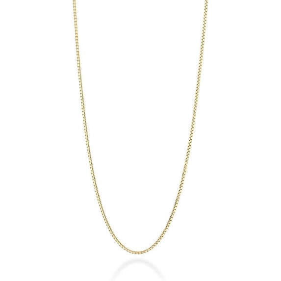 Miabella Italian 925 Sterling Silver or 18K Gold Plated 925 Sterling Silver Thin 0.8mm Box Chain Necklace for Women, Made in Italy