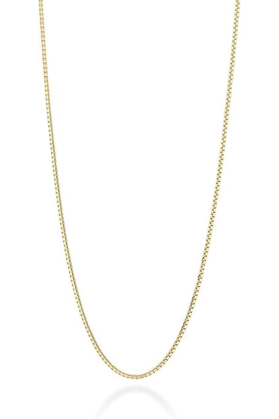 Italian 925 Sterling Silver or 18K Gold Plated 925 Sterling Silver Thin 0.8mm Box Chain Necklace for Women, Made in Italy
