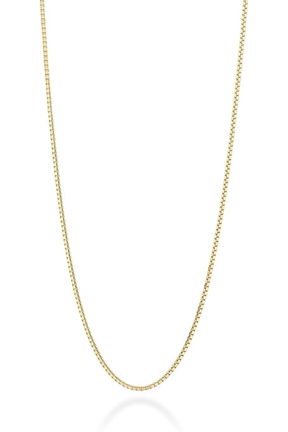 Italian 925 Sterling Silver or 18K Gold Plated 925 Sterling Silver Thin 0.8mm Box Chain Necklace for Women, Made in Italy