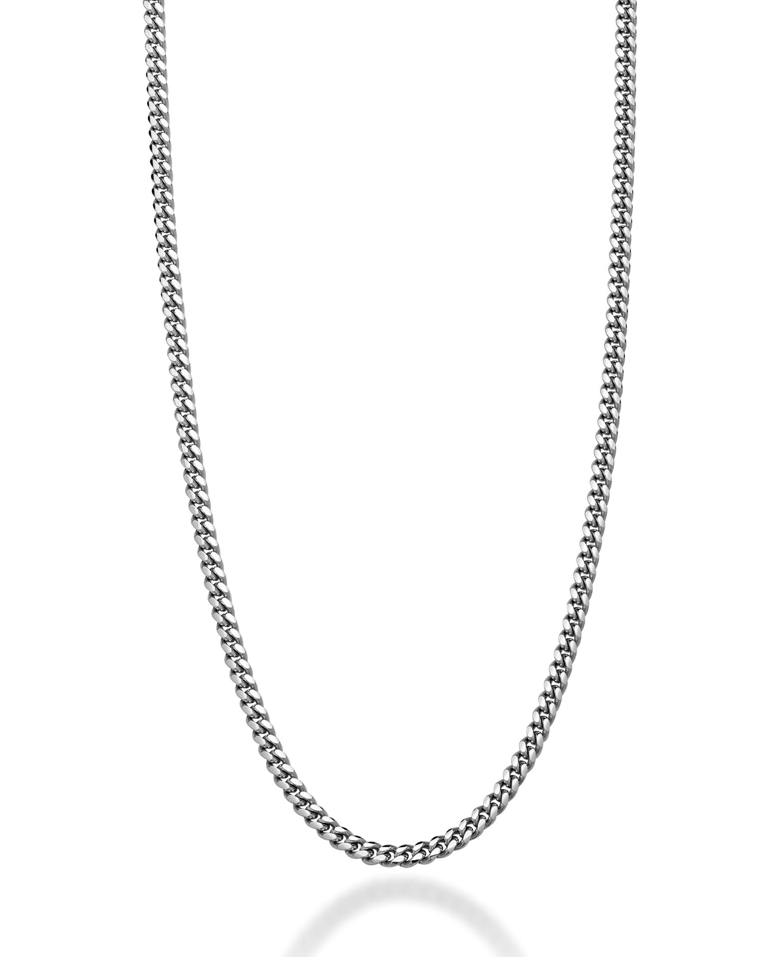 Miabella Italian Heavy 925 Sterling Silver Thick 3.2mm, 5mm, 7mm Curb Cuban Link Chain Necklace for Men Made in Italy (3.2mm, Length 22 Inches (men's average length))