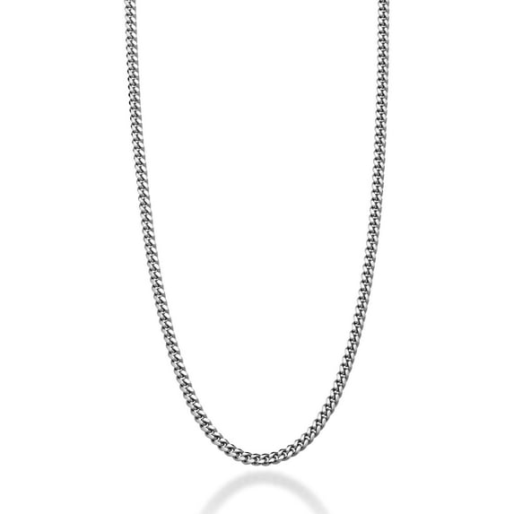 Miabella Italian Heavy 925 Sterling Silver Thick 3.2mm, 5mm, 7mm Curb Cuban Link Chain Necklace for Men Made in Italy (3.2mm, Length 24 Inches)