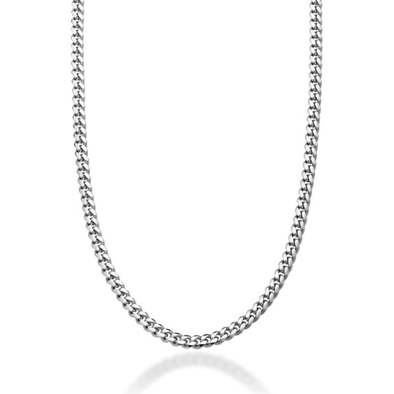 Miabella Italian Heavy 925 Sterling Silver Thick 3.2mm, 5mm, 7mm Curb Cuban Link Chain Necklace for Men Made in Italy (5mm, Length 24 Inches)