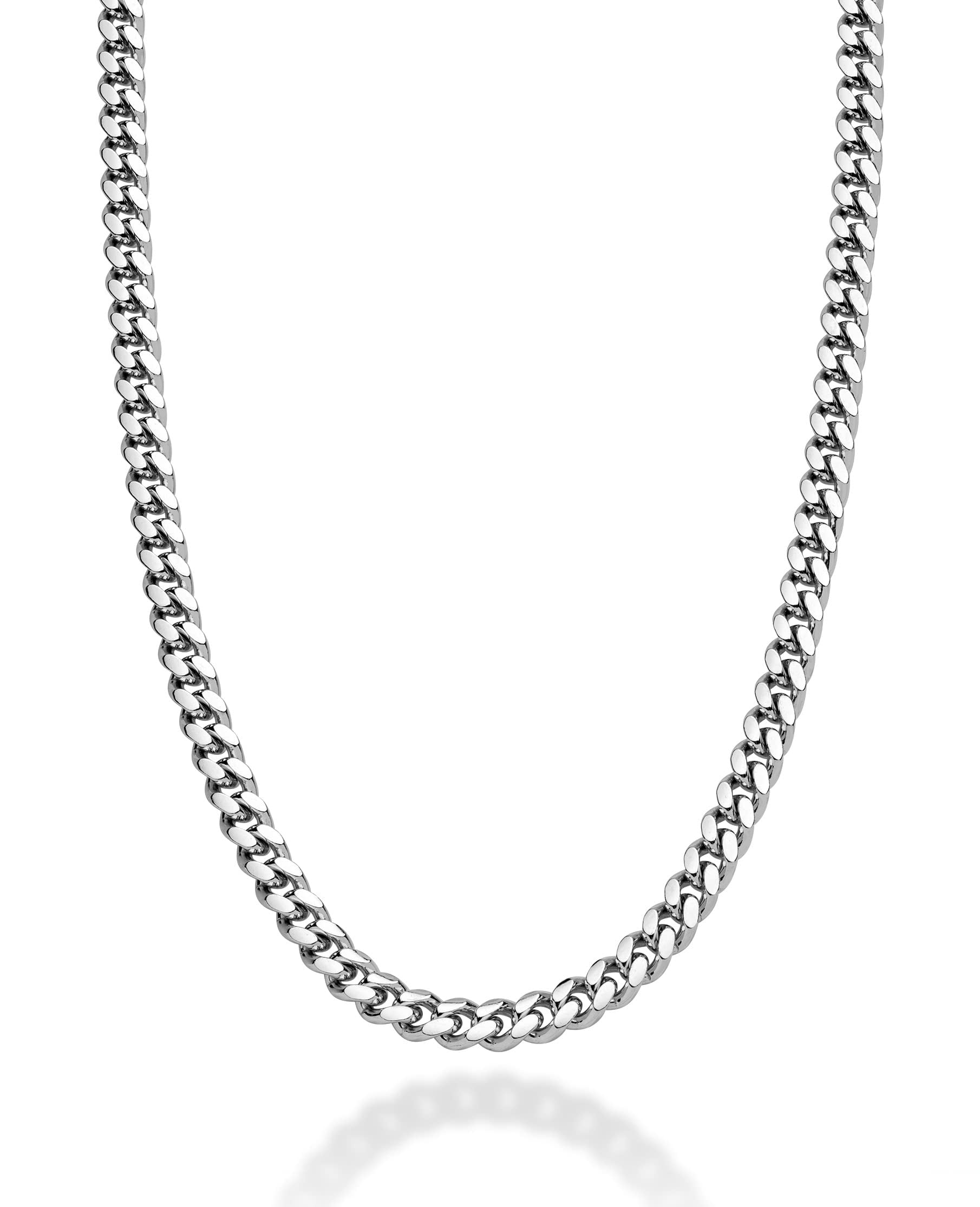 Miabella Italian Heavy 925 Sterling Silver Thick 3.2mm, 5mm, 7mm Curb ...