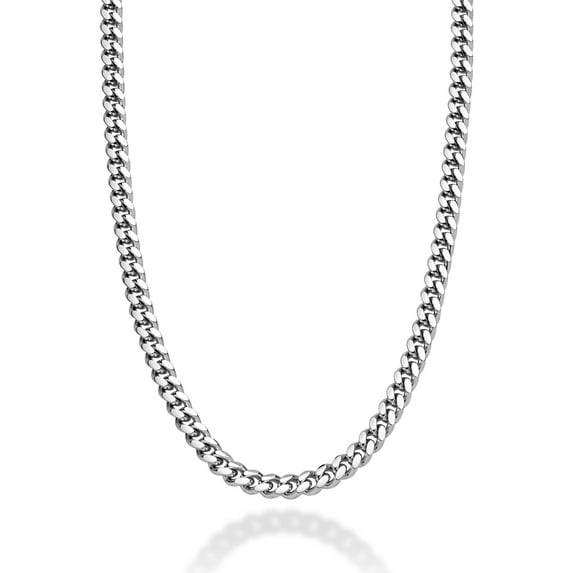 Miabella Italian Heavy 925 Sterling Silver Thick 3.2mm, 5mm, 7mm Curb Cuban Link Chain Necklace for Men Made in Italy (7mm, Length 26 Inches)