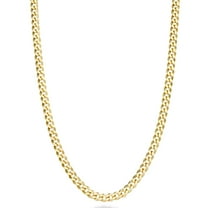 Miabella Italian Solid 18k Gold Over 925 Sterling Silver 3.5mm Diamond Cut Cuban Link Curb Chain Necklace for Women, Made in Italy (Length 16 Inches (women's choker length))
