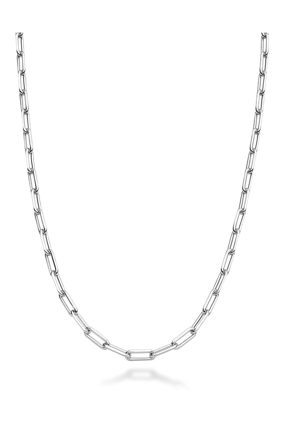 Italian Solid 925 Sterling Silver 2.5mm Paperclip Link Chain Necklace for Women Men, Made in Italy (Length 16 Inches (women's choker length))