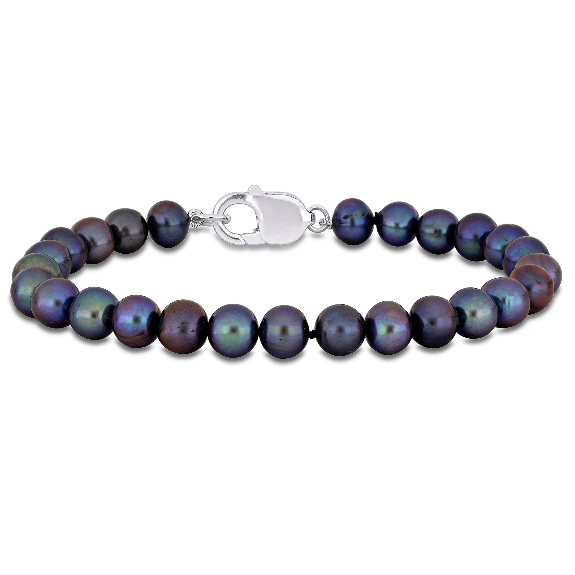 Men's Leather and Tahitian Pearl Bracelet — Duck River Pearls