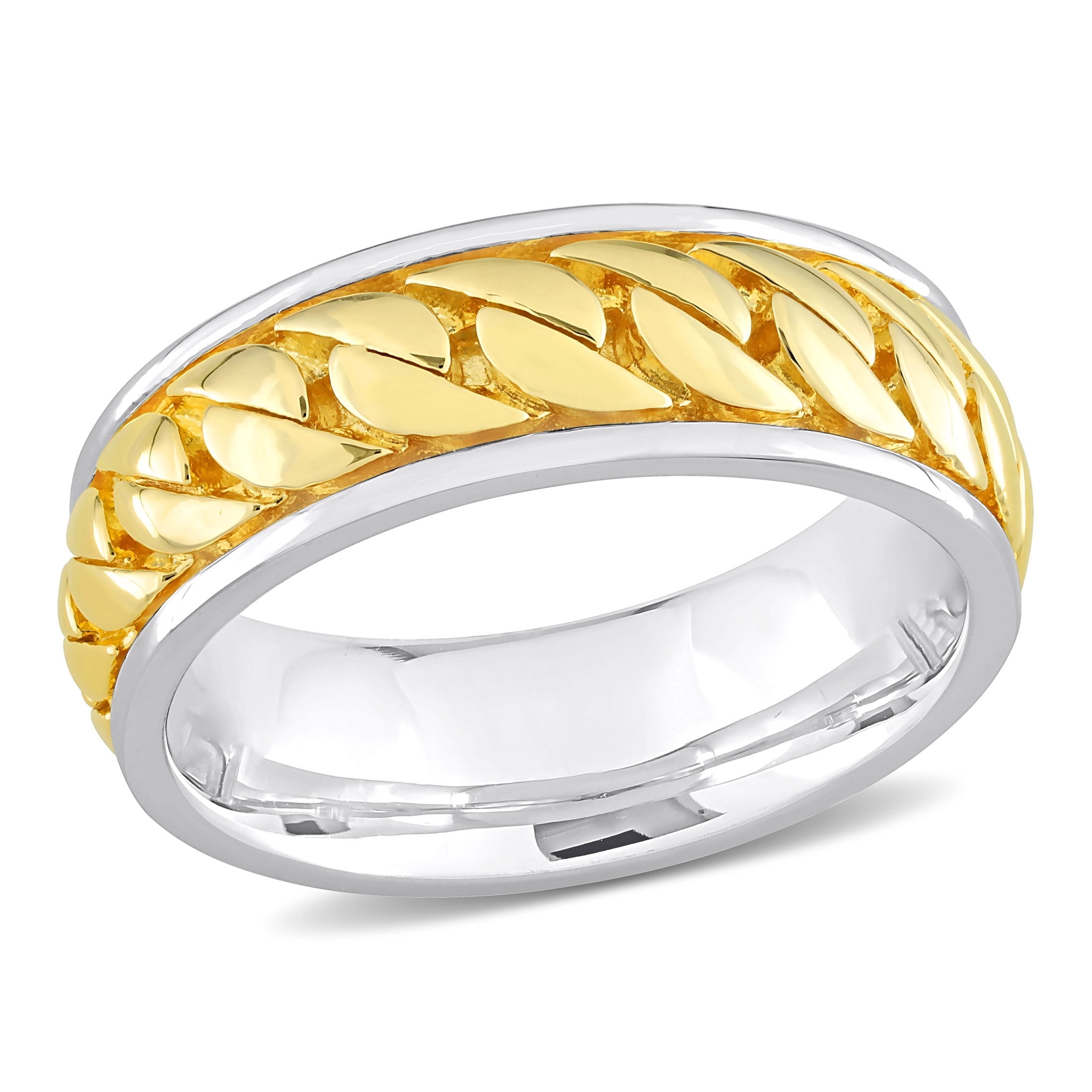 Everly Men's White Gold Plated Ring