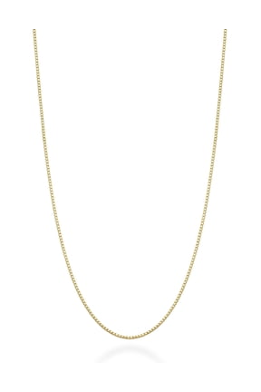 Solid 18K Gold Over 925 Sterling Silver Italian 1mm Box Chain Necklace for Women, Made in Italy (Length 16 Inches (X-Small))