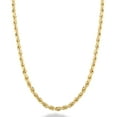 thumbnail image 1 of Miabella Solid 18K Gold Over Sterling Silver Italian 2mm, 3mm Diamond-Cut Braided Rope Chain Necklace for Men Women, 925 Sterling Silver Made in Italy (3mm, Length 18 Inches(women's average length)), 1 of 7