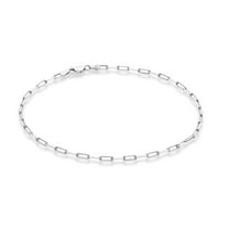 Miabella Solid 925 Sterling Silver 2.5mm Paperclip Link Chain Anklet Ankle Bracelet for Women, Made in Italy (sterling silver, 9)