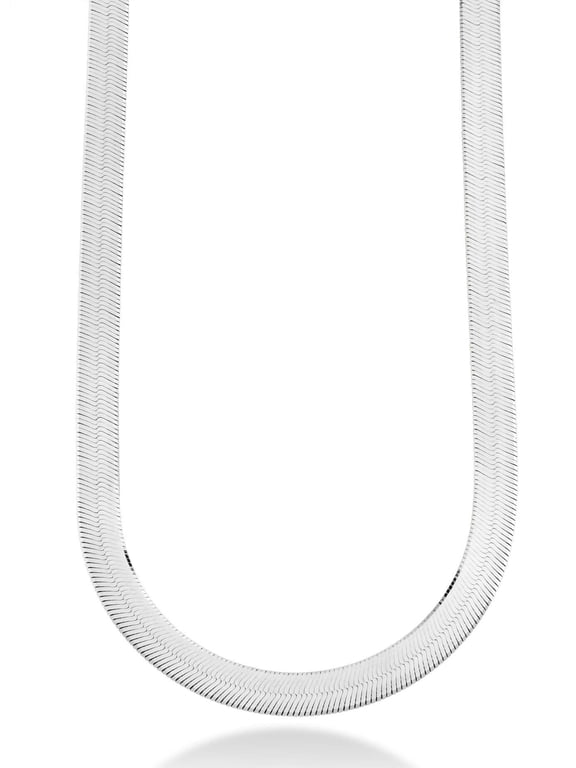 Solid 925 Sterling Silver Italian 10mm Wide Herringbone Chain Necklace for Women Men | Made in Italy (Length 18 Inches (Small))
