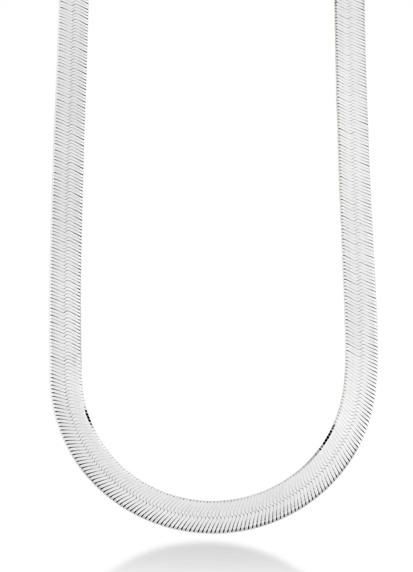 Miabella Solid 925 Sterling Silver Italian 10mm Wide Herringbone Chain Necklace for Women Men | Made in Italy (Length 20 Inches)