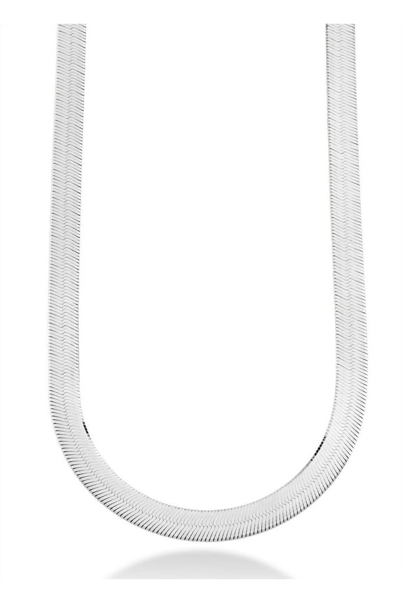 Solid 925 Sterling Silver Italian 10mm Wide Herringbone Chain Necklace for Women Men | Made in Italy (Length 20 Inches)