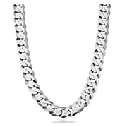 Miabella Solid 925 Sterling Silver Italian 12mm (1/2 Inch) Solid Diamond-Cut Cuban Link Curb Chain Necklace For Men, Made in Italy (20 Inches (X-small))