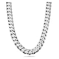 thumbnail image 1 of Miabella Solid 925 Sterling Silver Italian 12mm (1/2 Inch) Solid Diamond-Cut Cuban Link Curb Chain Necklace For Men and Women Made in Italy (28 Inches, 1 of 6