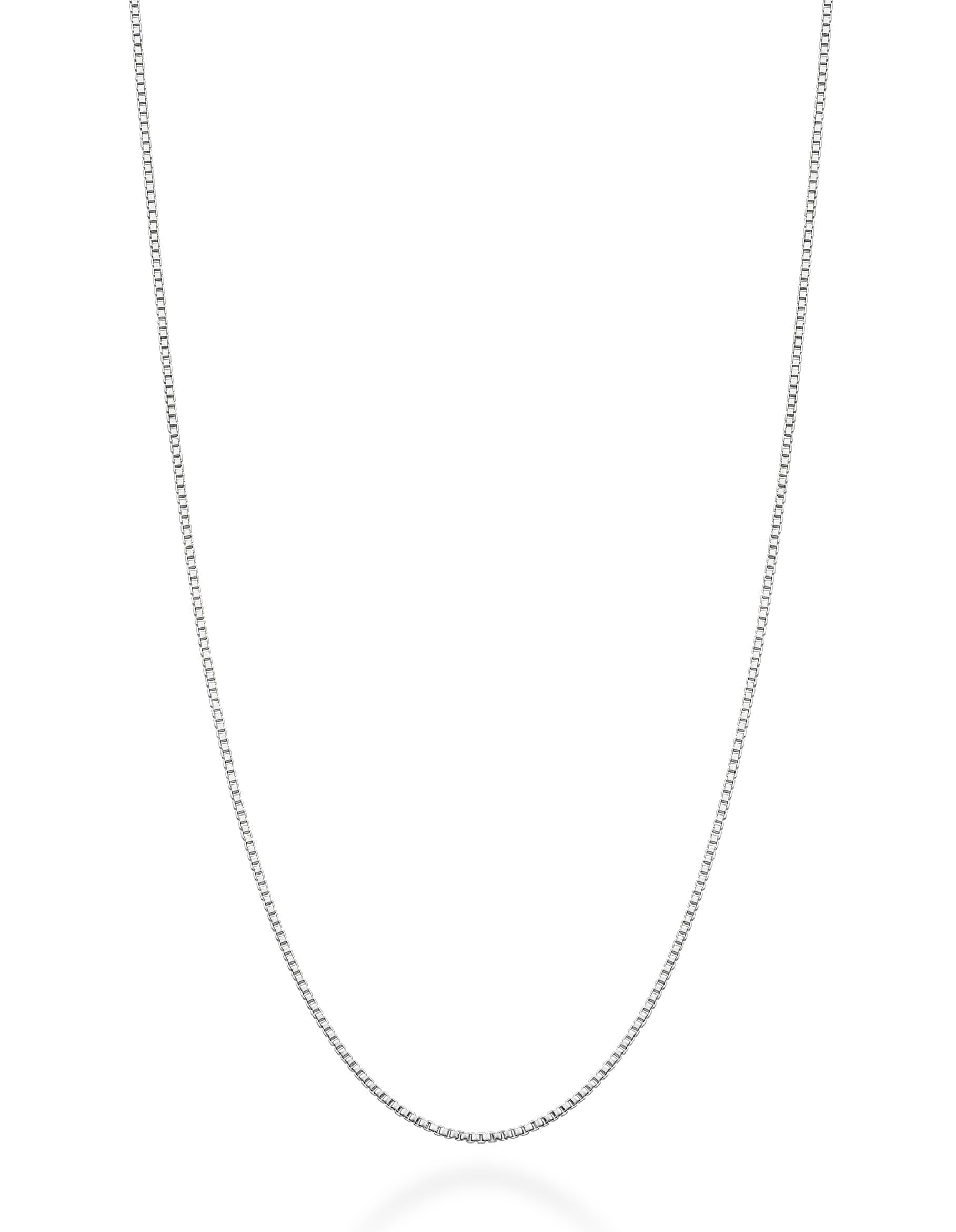Solid 925 Sterling Silver Italian 1mm Box Chain Necklace for Women, Made in Italy (Length 22 Inches)